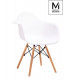 MODESTO fotel DAW DSW biały - polipropylen, nogi bukowe
