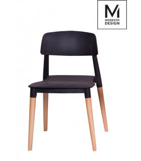 MODESTO krzesło ECCO czarne- polipropylen, podstawa bukowa