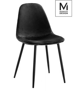 MODESTO krzesło LUCY czarne - welur, metal