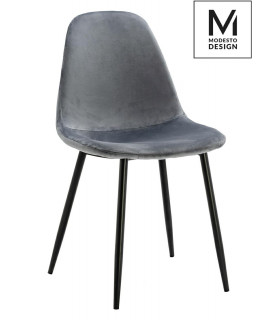 MODESTO krzesło LUCY szare - welur, metal