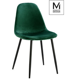 MODESTO krzesło LUCY zielone- welur, metal