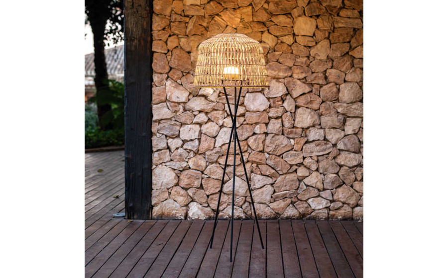 NEW GARDEN lampa podłogowa AMALFI 145 BATTERY NEGRO