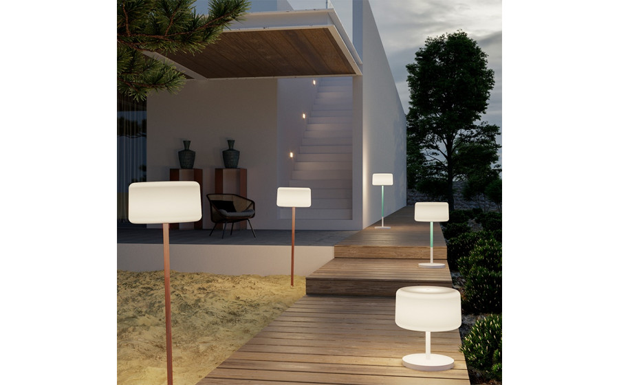 NEW GARDEN lampa podłogowa CHLOE PLANT SOLAR SMARTTECH WOOD