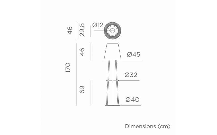 NEW GARDEN lampa podłogowa OKINAWA 170  SOLAR & BATTERY