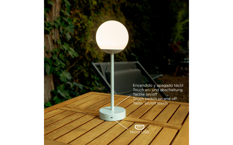 NEW GARDEN lampa stołowa NORAI SLIM 35 BATTERY rose gold