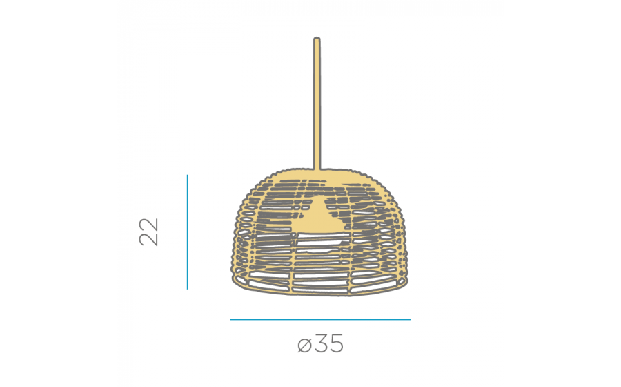 NEW GARDEN lampa wisząca BOSSA 20 HANG IN&OUT BATTERY