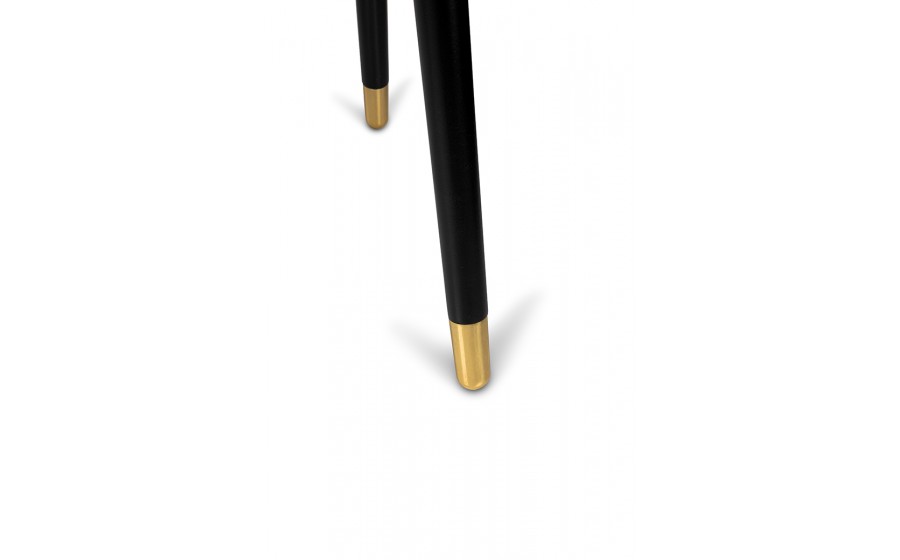 Stolik kawowy okrągły PADRINO 60 biały marmur czarna podstawa