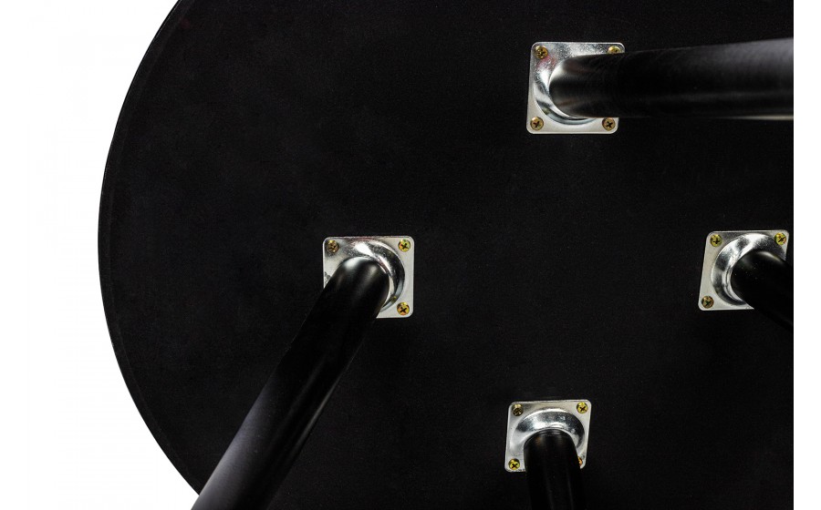 Stolik kawowy okrągły PADRINO 60 biały marmur czarna podstawa