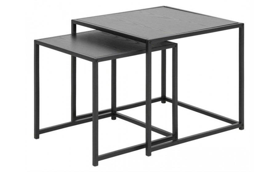 ACTONA zestaw stolików SEAFORD czarne - MDF, metal