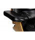 Fotel LOUNGE HM SOFT PREMIUM SZEROKI z podnóżkiem czarny  - sklejka orzech, skóra naturalna