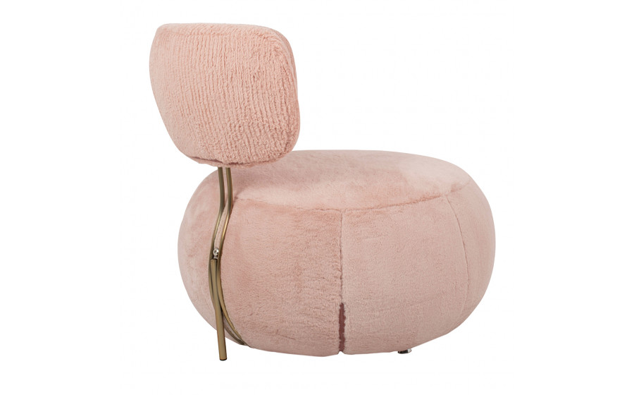 Fotel LOW TEDDY PINK różowy