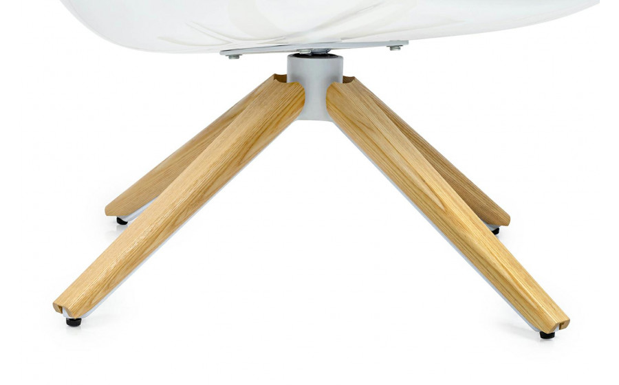 Fotel STAR szary - szara tkanina,  podstawa drewniana włókno szklane