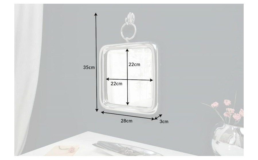 INVICTA lustro wiszące PORTRET 28 cm  srebrne