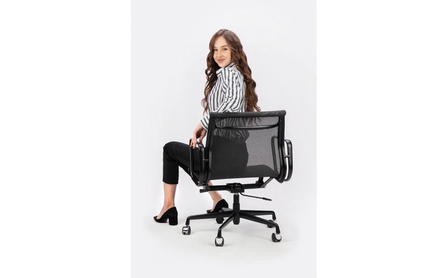 Fotel biurowy BODY PRESTIGE czarny- tkanina, aluminium