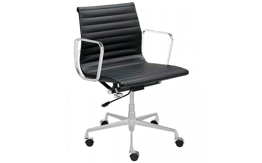 Fotel biurowy BODY PRESTIGE PLUS chrom - skóra naturalna, aluminium