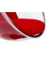 Fotel BUBBLE STAND poduszka czerwona - podstawa chrom, korpus akryl, poduszka wełna