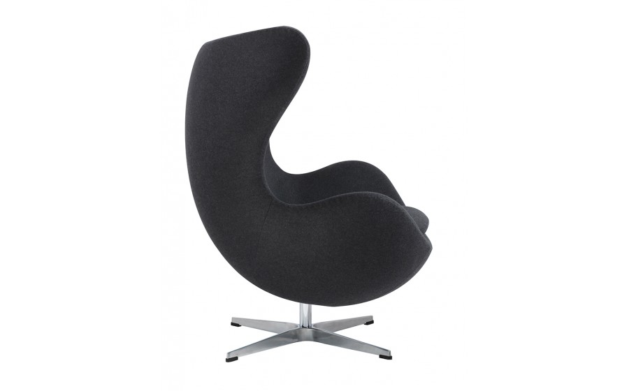 Fotel EGG CLASSIC ciemny szary.5 - wełna, podstawa aluminiowa