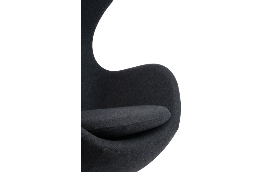Fotel EGG CLASSIC ciemny szary.5 - wełna, podstawa aluminiowa