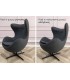 Fotel EGG CLASSIC marchewkowy.38 - wełna, podstawa aluminiowa