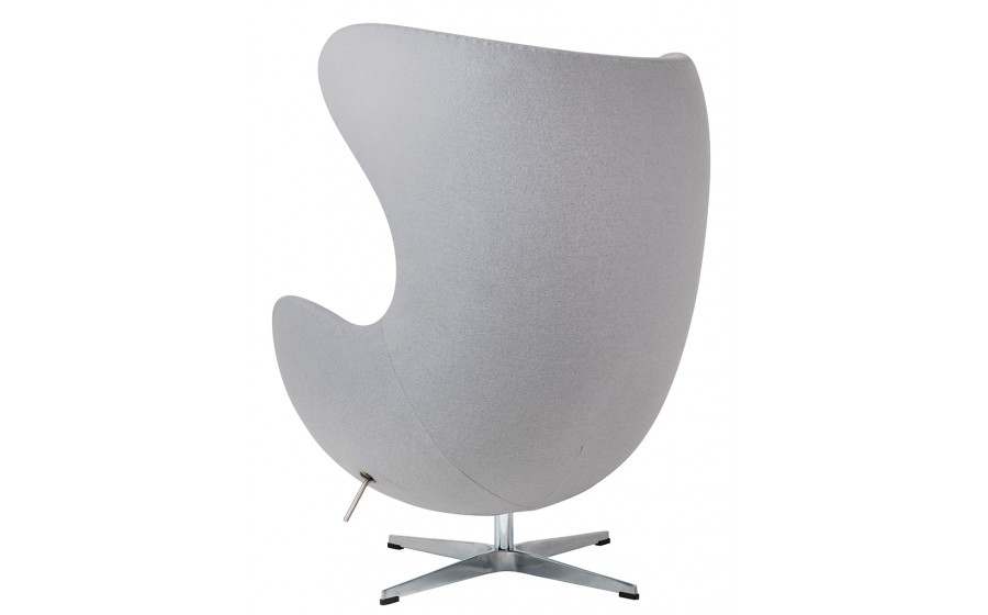 Fotel EGG CLASSIC szary popielaty.18 - wełna, podstawa aluminiowa