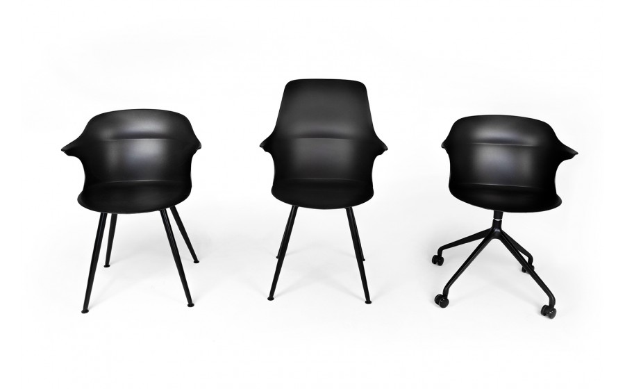 Krzesło BRAZO HIGH czarne  - polipropylen, metal