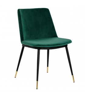 Krzesło DIEGO zielone- welur, podstawa czarno złota