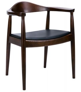 Krzesło KENNEDY ciemnobrązowe- drewno jesion, ekoskóra