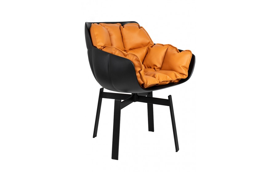 Fotel obrotowy SHIBA brązowy czarny z włókna szklanego