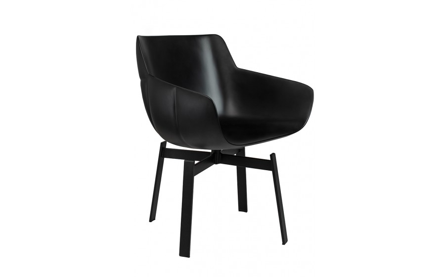 Fotel obrotowy SHIBA brązowy czarny z włókna szklanego