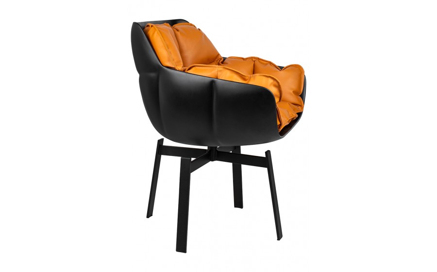 Fotel obrotowy SHIBA brązowy czarny z włókna szklanego