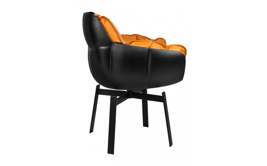 Fotel obrotowy SHIBA brązowy czarny z włókna szklanego