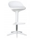 Krzesło barowe BENT biały- z regulacją wysokości, polipropylen