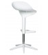 Krzesło barowe BENT biały- z regulacją wysokości, polipropylen