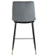 Krzesło barowe DIEGO 65 ciemny szary- welur, podstawa czarno złota