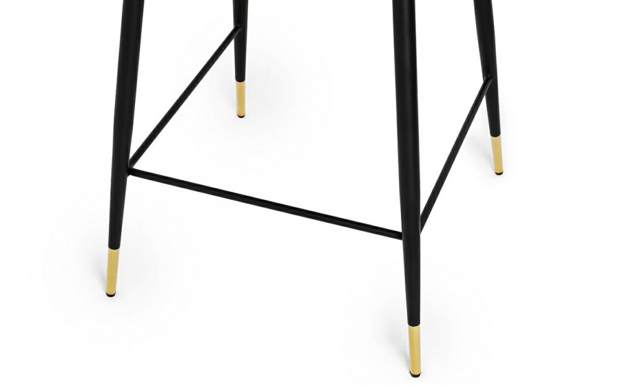 Krzesło barowe DIEGO 65 ciemny szary- welur, podstawa czarno złota