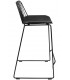 Krzesło barowe MILES czarne 66 cm - metal, ekoskóra