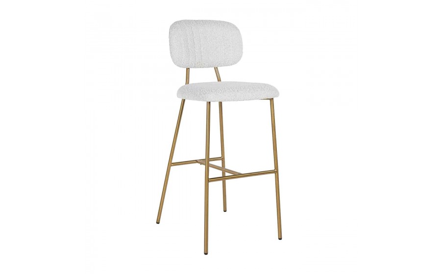RICHMOND krzesło barowe XENIA WHITE BOUCLÉ białe