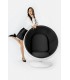 Fotel BALL biało-czarny - włókno szklane