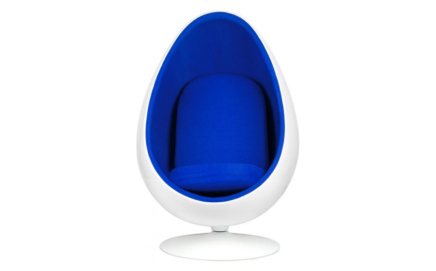 Fotel OVALIA biało-niebieski - włókno szklane