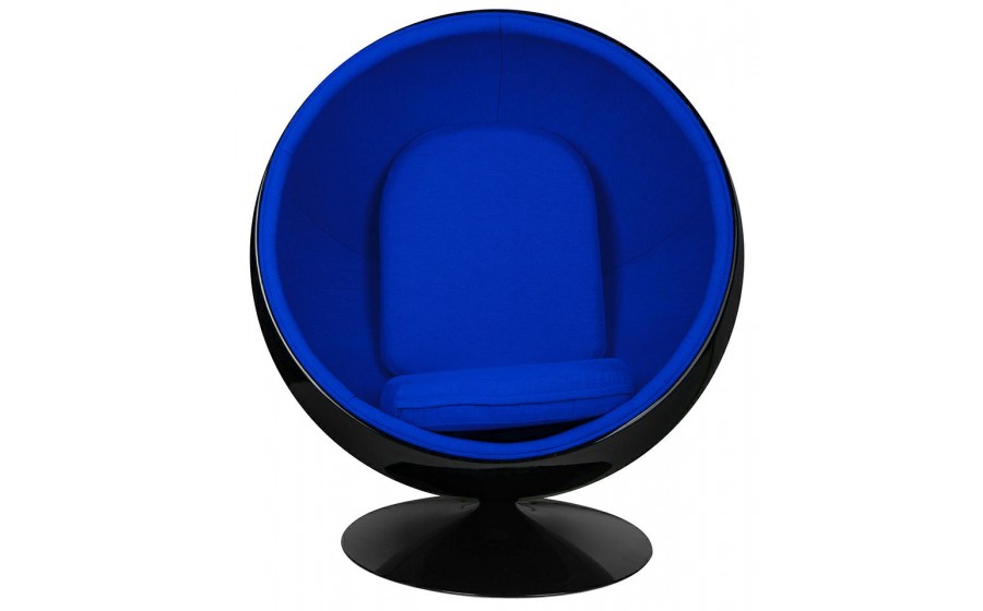 Fotel BALL BLACK niebieski