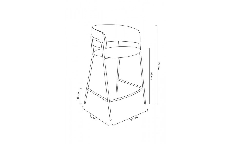 Krzesło barowe DELTA 65 beżowe