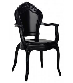 Krzesło KING ARM czarne- poliwęglan