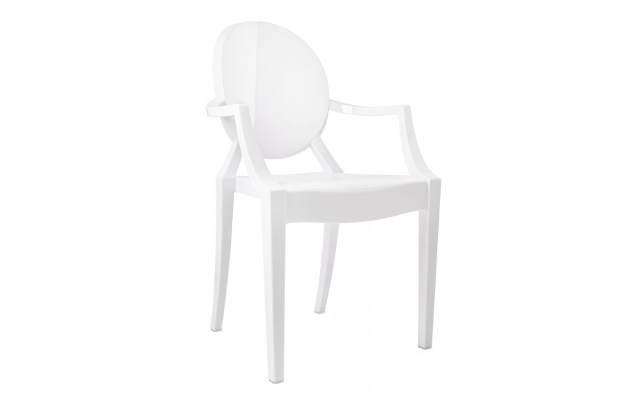 Krzesło LOUIS białe - poliwęglan
