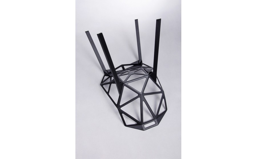 Krzesło SPLIT PREMIUM czarne- aluminium, nogi czarne