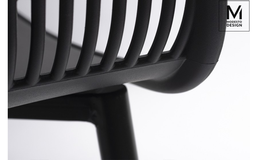 MODESTO krzesło BASKET ARM czarne- polipropylen