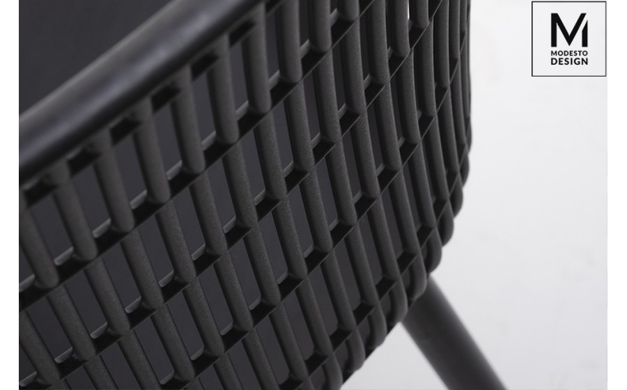 MODESTO krzesło BASKET ARM czarne- polipropylen