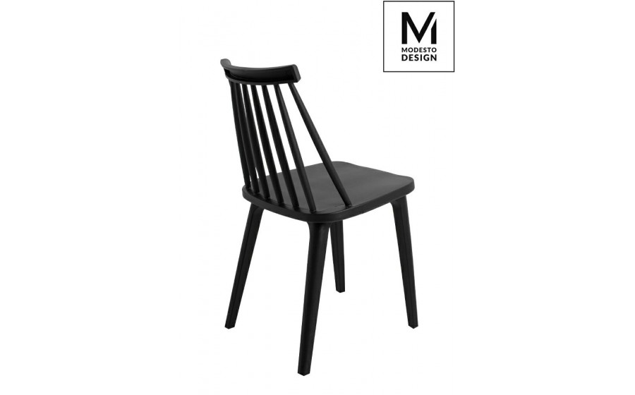 MODESTO krzesło RIBS BLACK czarne - polipropylen
