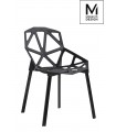 MODESTO krzesło SPLIT MAT czarne- polipropylen, podstawa metalowa