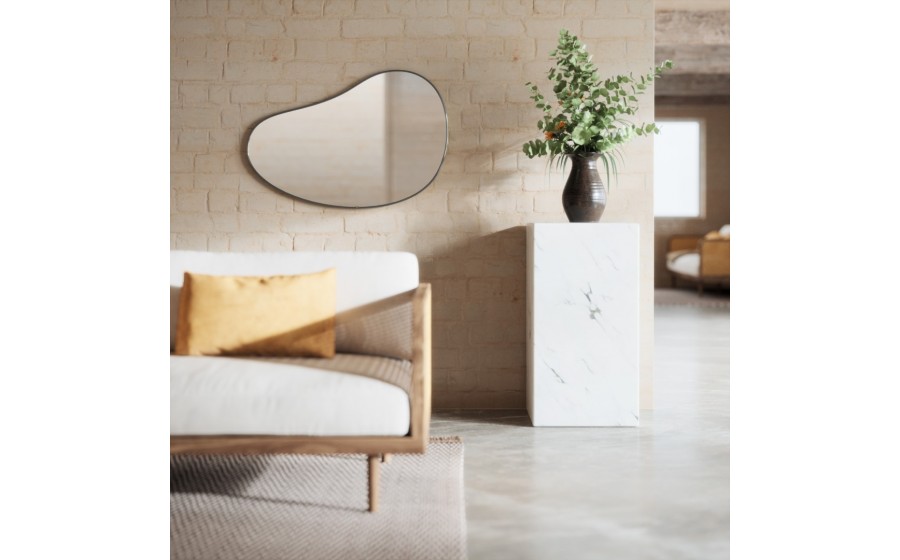 UMBRA lustro ścienne HUBBA 86 cm metaliczno / tytanowe