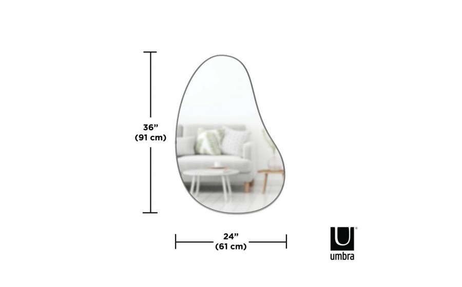 UMBRA lustro ścienne HUBBA 86 cm metaliczno / tytanowe